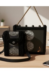 Artisan bag Erytheia with hand-painted packaging wooden box