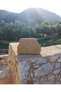 Handmade summer clutch bag shown from a different angle