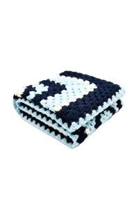Handmade luxurious crocheted hug blanket - Blue / Gracenote