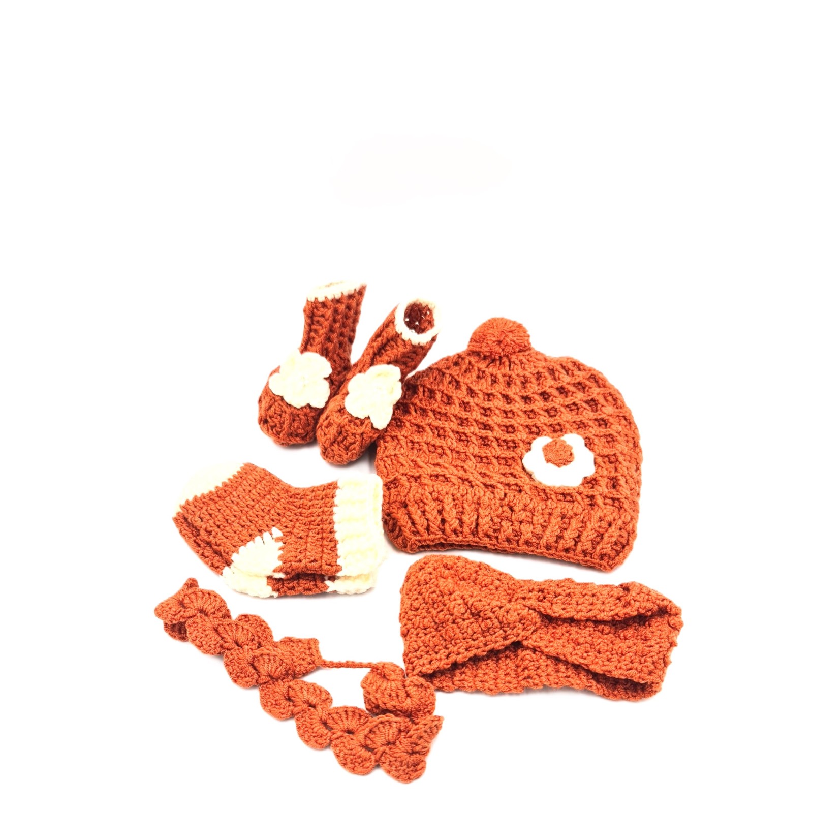Handmade crocheted accessories - Terracotta