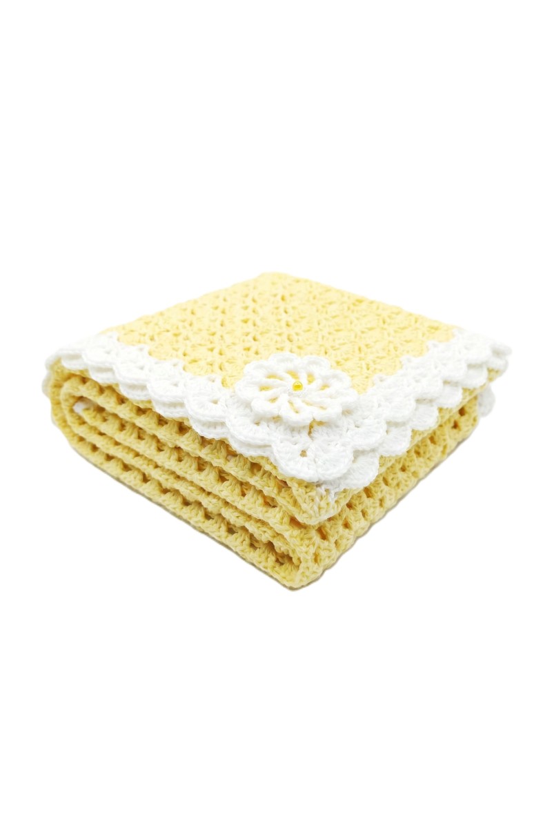 Handmade crocheted blanket in yellow color | Gracenote