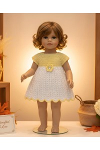 Handmade crocheted baby dress in yellow | Gracenote