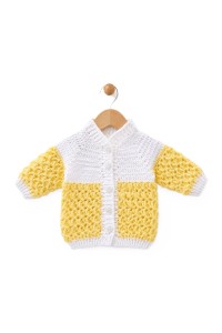 Handmade crocheted cardigan in a yellow color | Gracenote