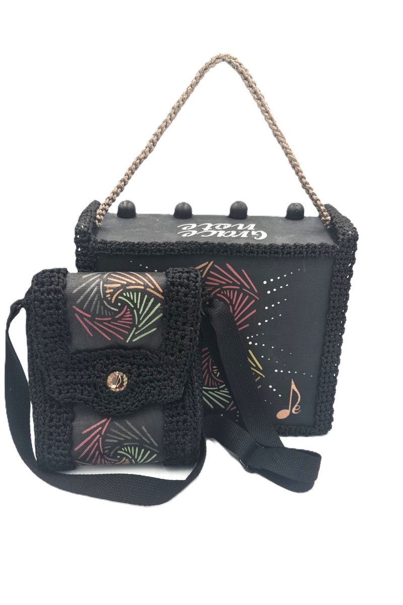 Theisoa handcrafted painted art bag inspired by Greek Mythology