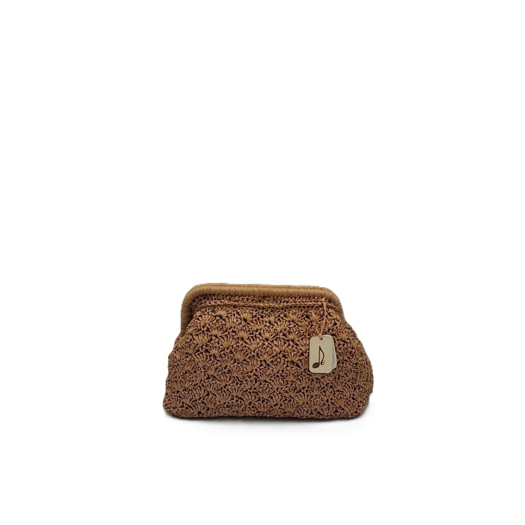 Handmade clutch bag front view with elegant summer design