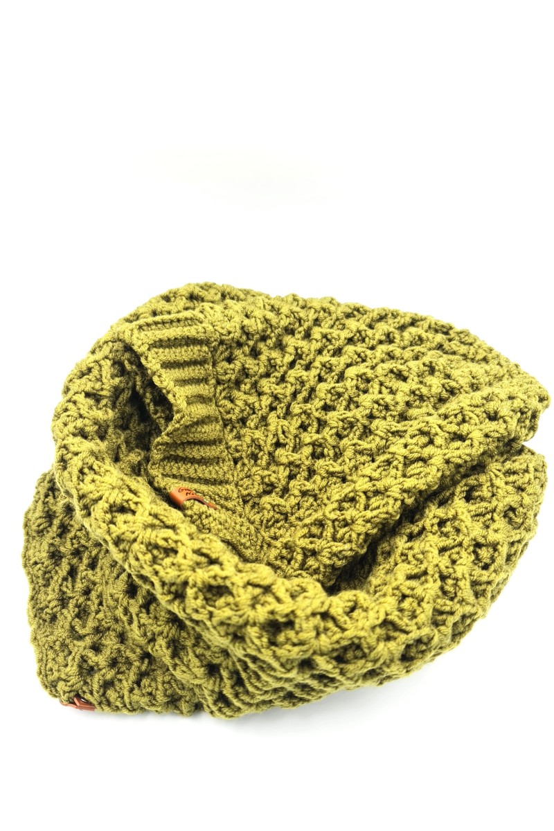 Handmade Crochet Cowl in Olive Green