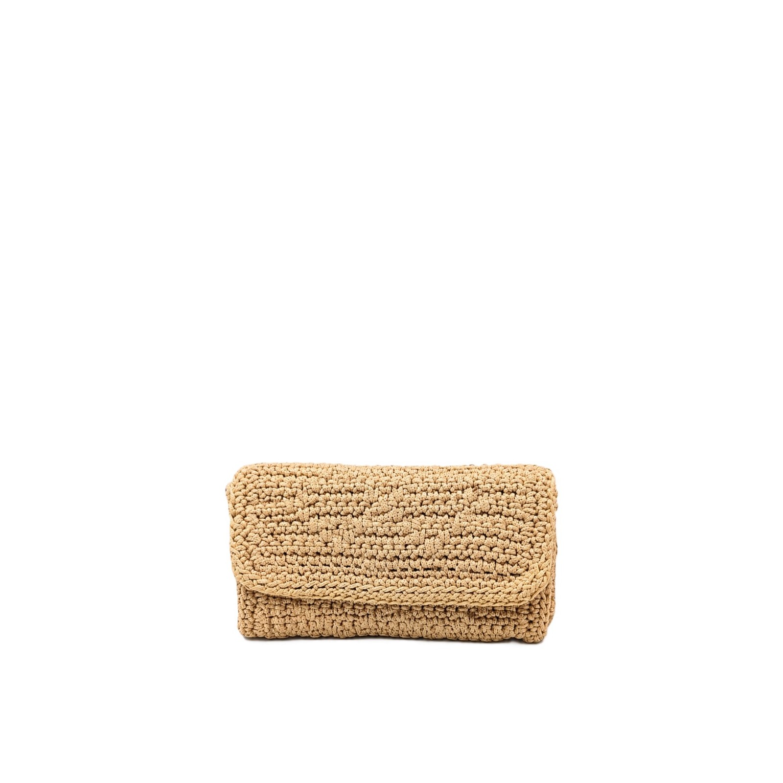 Sempreviva handmade crochet wallet in soft yellow