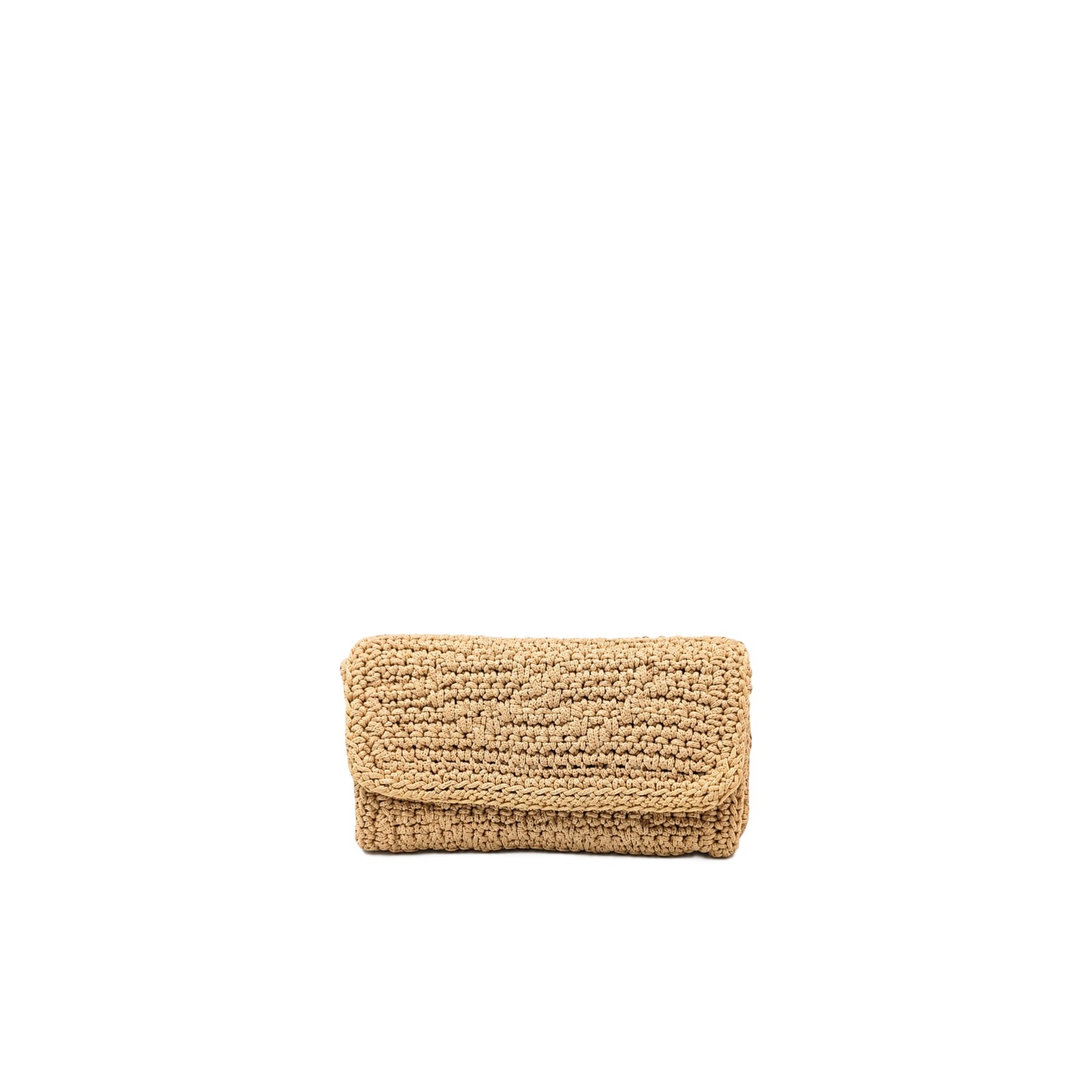 Sempreviva handmade crochet wallet in soft yellow
