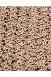 Beige Handmade Crochet Shawl Detail