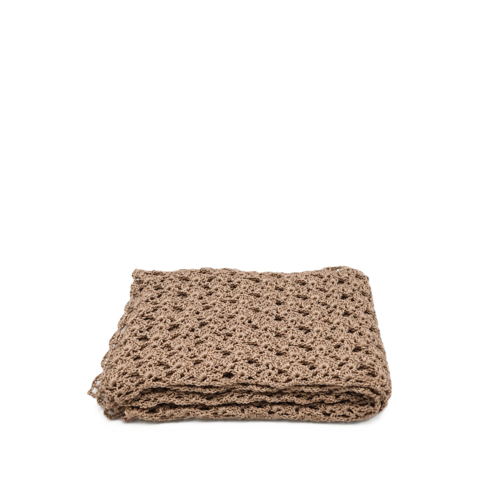 Beige Handmade Crochet Shawl