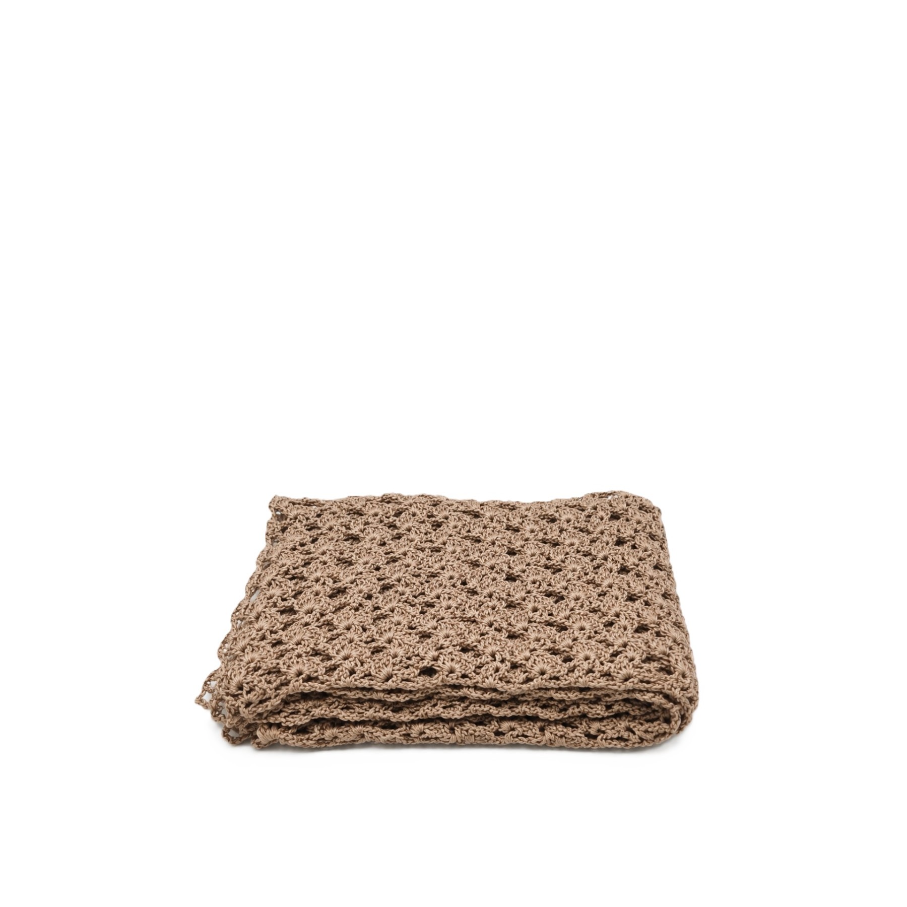 Beige Handmade Crochet Shawl