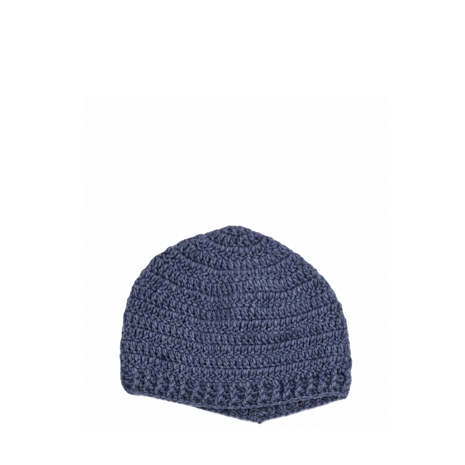 Handmade crochet beanie hat in blue handcrafted in Greece