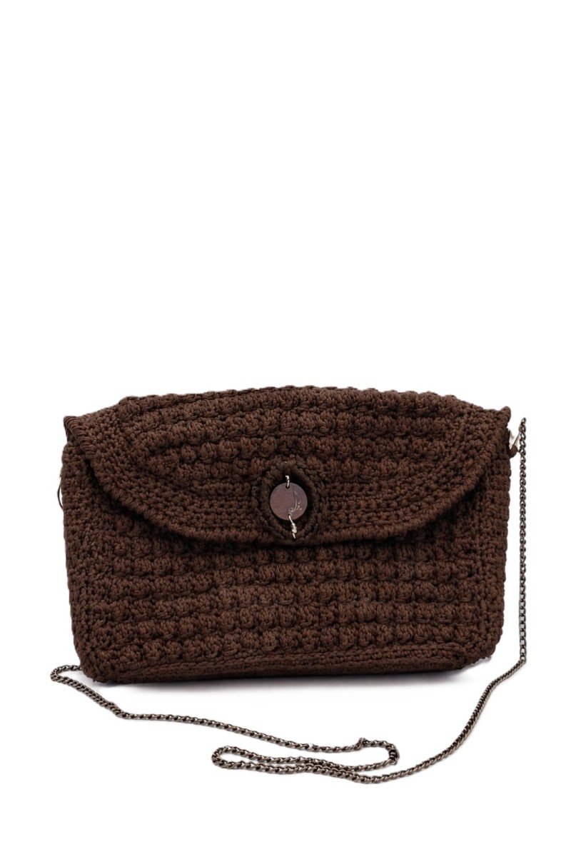Handmade Crochet Siena Crossbody Bag in Chocolate Brown | Grace Note