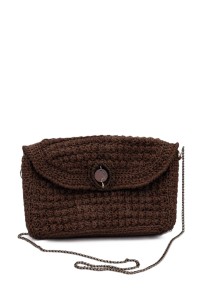 Handmade Crochet Siena Crossbody Bag in Chocolate Brown | Grace Note