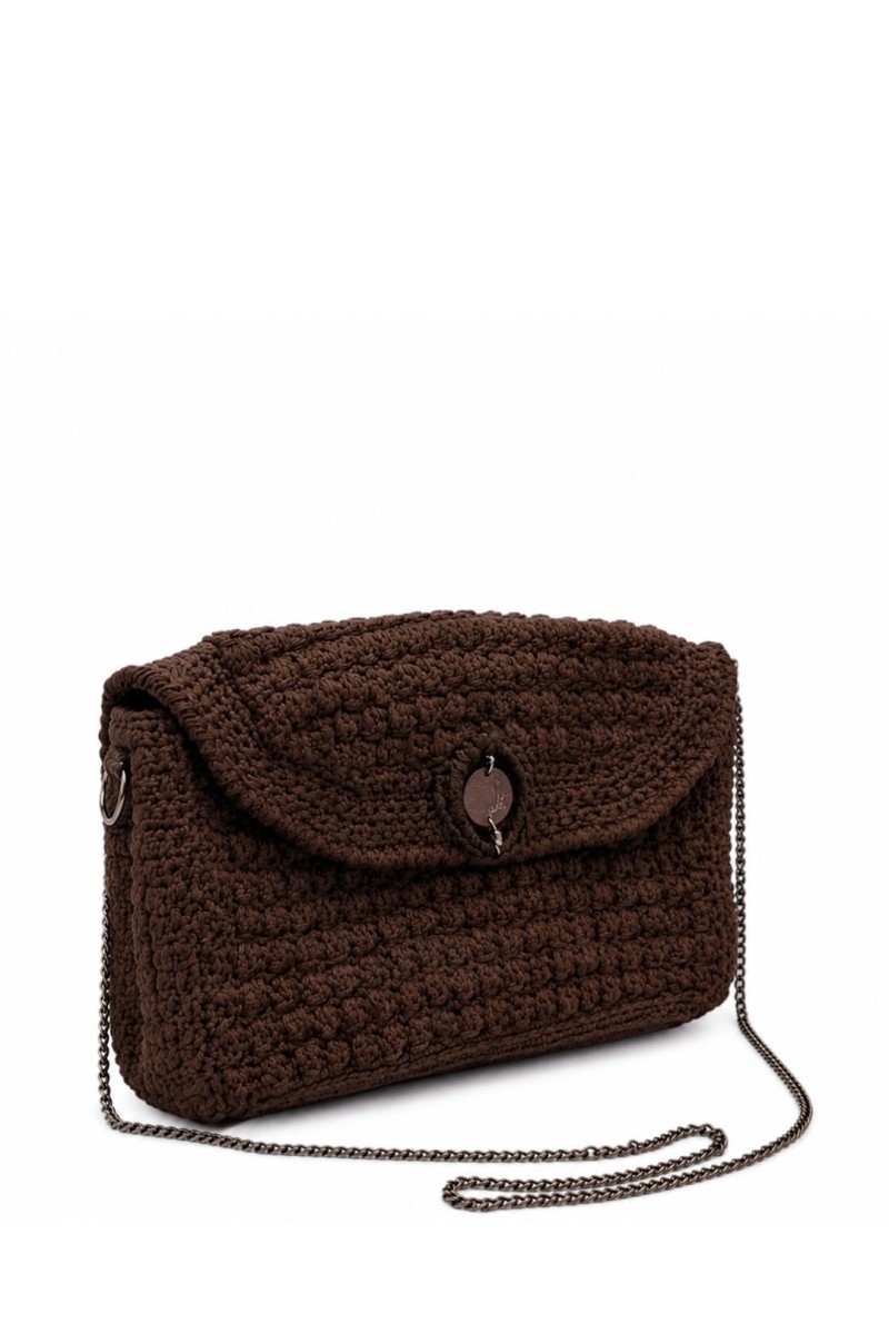 Side View of Handmade Crochet Siena Crossbody Bag | Grace Note