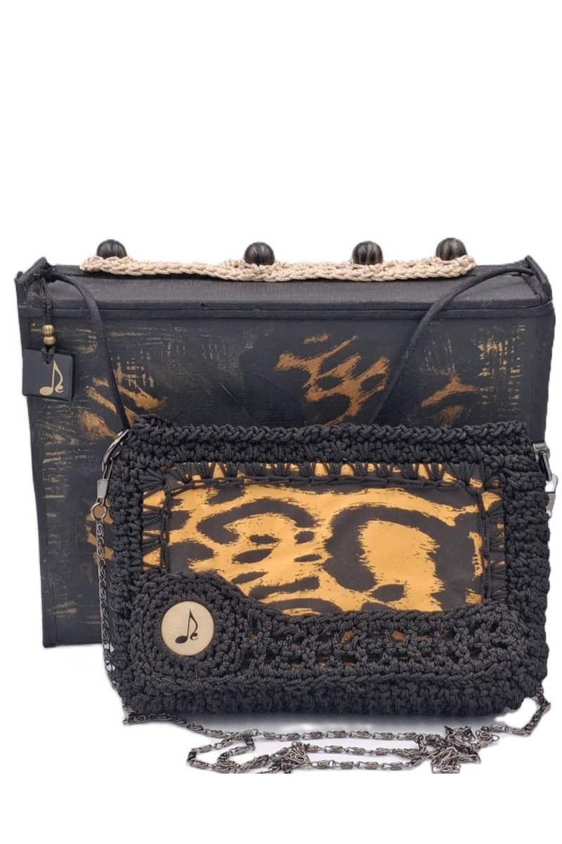 Icho Handmade Art Bag with hand-painted presentation box by Grace Note, handcrafted in Greece