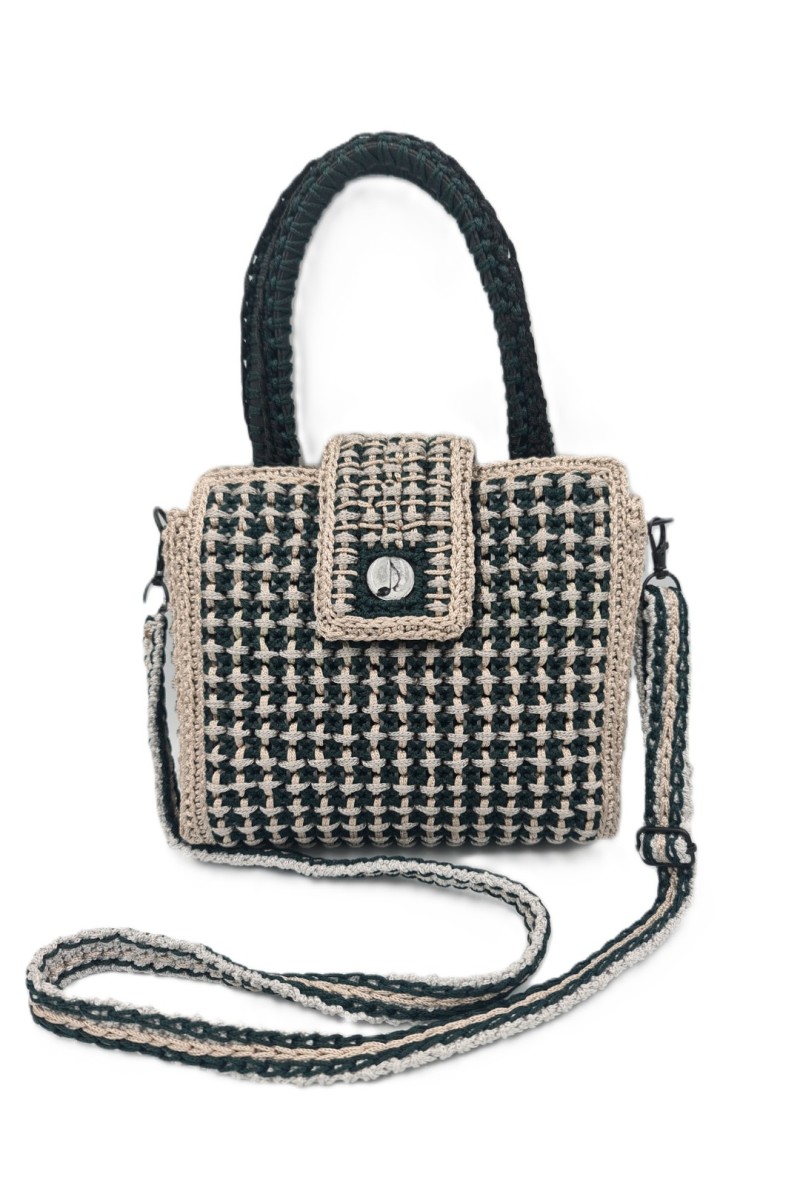 Front view of the Evryti Handmade Art Bag by Grace Note, handcrafted in Greece.