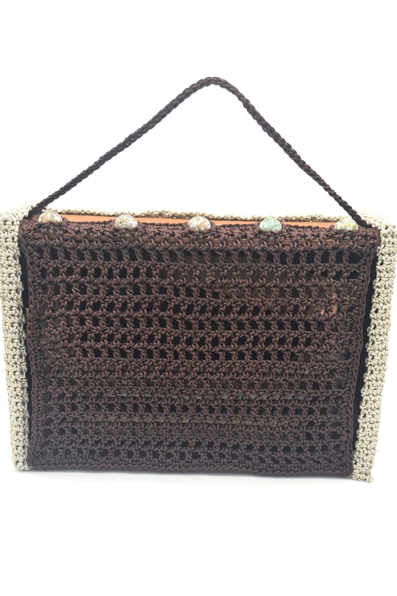 Front view of the hand-painted wooden presentation box for the Grace Note Thoosa Handmade Art Bag.