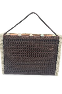 Front view of the hand-painted wooden presentation box for the Grace Note Thoosa Handmade Art Bag.