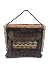 Grace Note Thoosa Handmade Art Bag presented inside its hand-painted wooden presentation box.