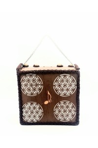 Hand-painted wooden box packaging of Alkinoe handmade  art bag