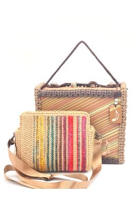 Endiida handmade art embroidered bag in earthy autumn tones