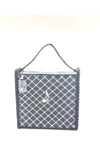 Hand-painted wooden box packaging of Ava handmade embroidered bag