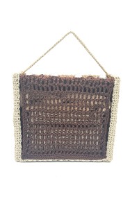 Crocheted lid of handcrafted Eurydice bag packaging