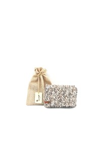 Diktamos Handmade Crochet Wallet in beige and brown by Grace Note Made in Greece