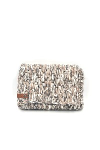 Beige and brown Diktamos handmade crochet wallet with two practical compartments