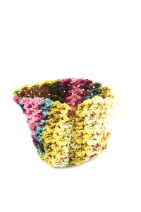Multicolor handmade crochet cowl neck warmer.