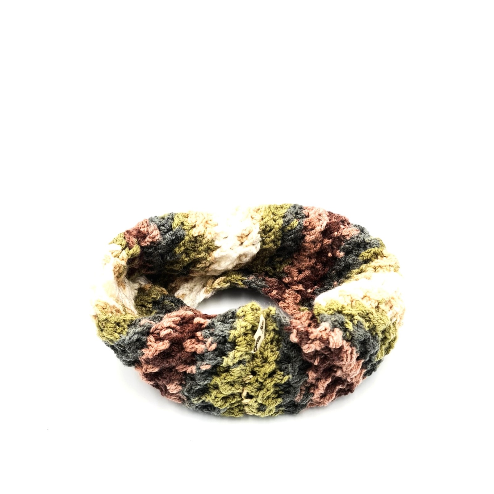 Multicolor handmade crochet neck warmer.