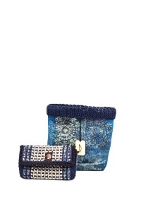 Idaia Handmade Embroidered Art Wallet by Grace Note with hand-painted fabric pouch made in Greece