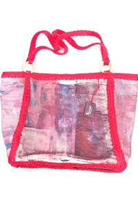 Handmade crocheted beach bag-  Fuchsia