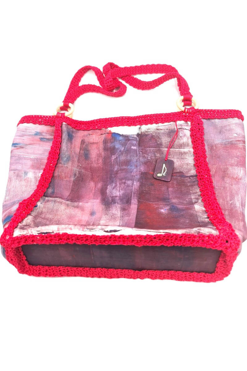 Handmade crocheted beach bag-  Fuchsia