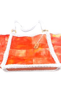 Handmade crocheted beach bag-  orange