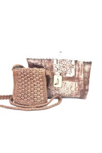 Mocha Handmade Crochet Crossbody Bag | Grace Note