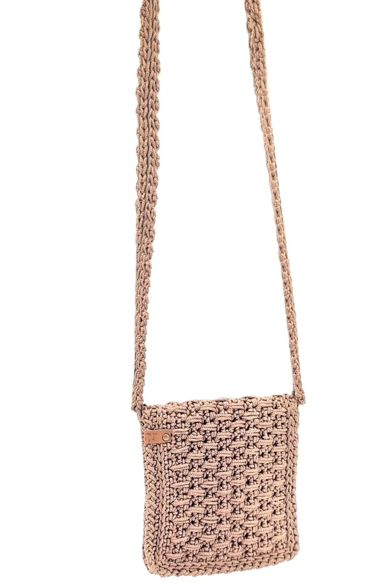 Mocha Handmade Crochet Crossbody Bag | Grace Note