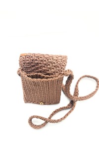 Mocha Handmade Crochet Crossbody Bag | Grace Note