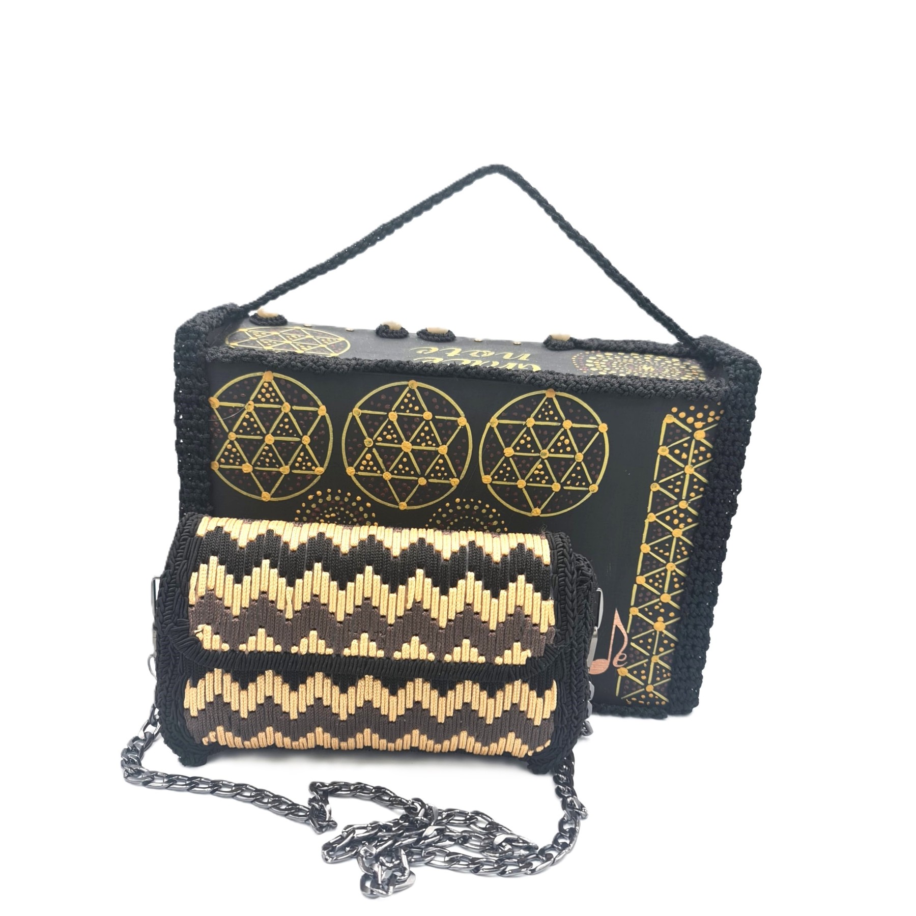 Handmade bag with wooden gift packaging