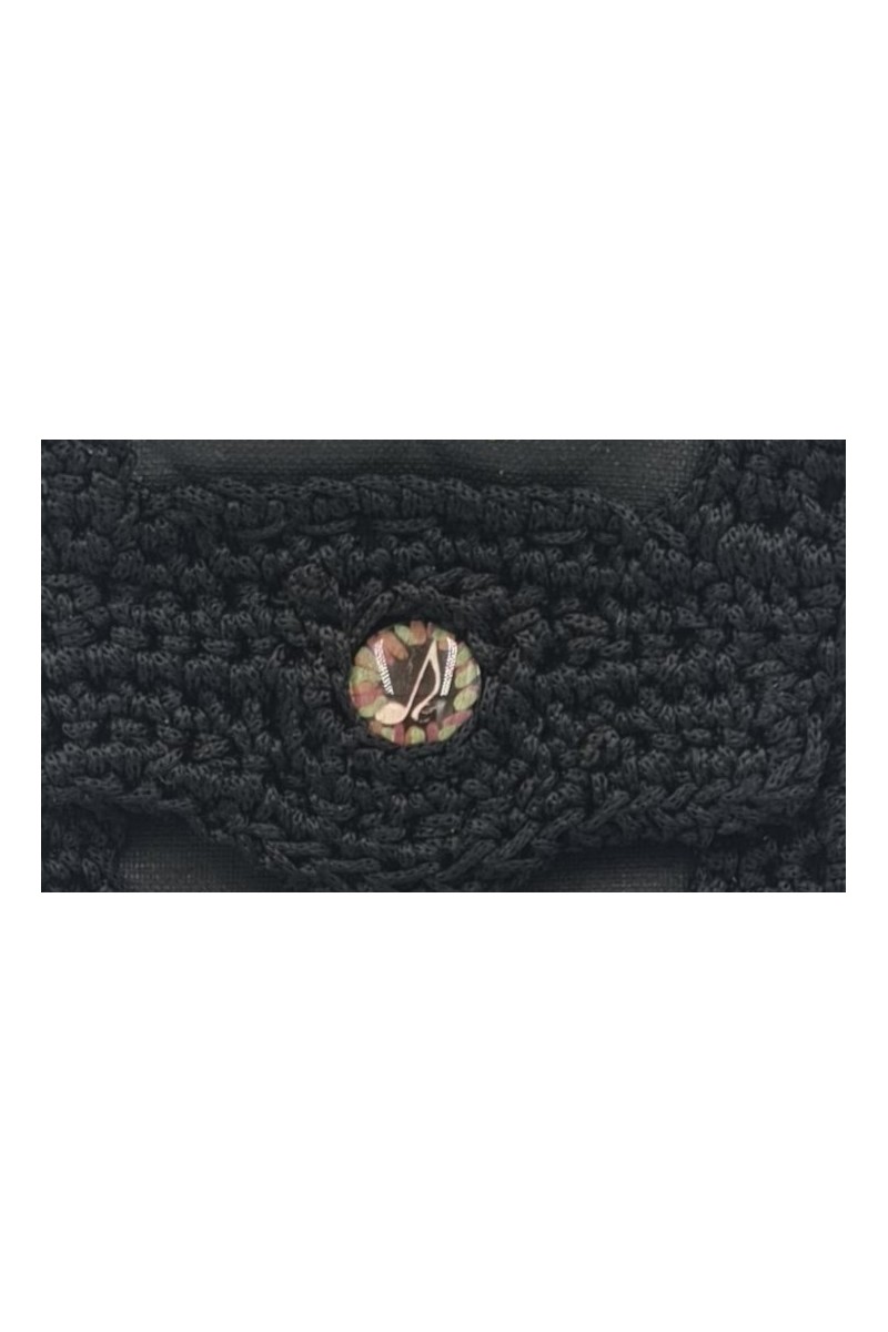 One of a kind  Theisoa bag clasp that combines painting and crochet techniques
