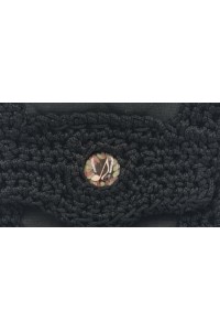 One of a kind  Theisoa bag clasp that combines painting and crochet techniques