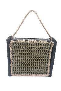 Hand-painted wooden packaging box accompanying Theisoa luxury artisan bag