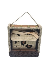 Hand-painted wooden box packaging of Argiope collectible art bag