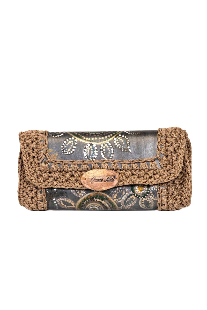 Front view of Achinoe Handmade Art Wallet