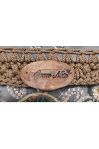 Handcrafted decorative clasp on Achinoe Handmade Art Wallet