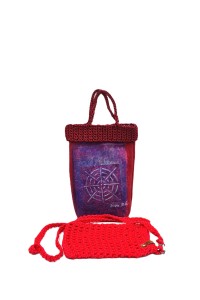 Handmade crocheted case for mobile phone - Coral