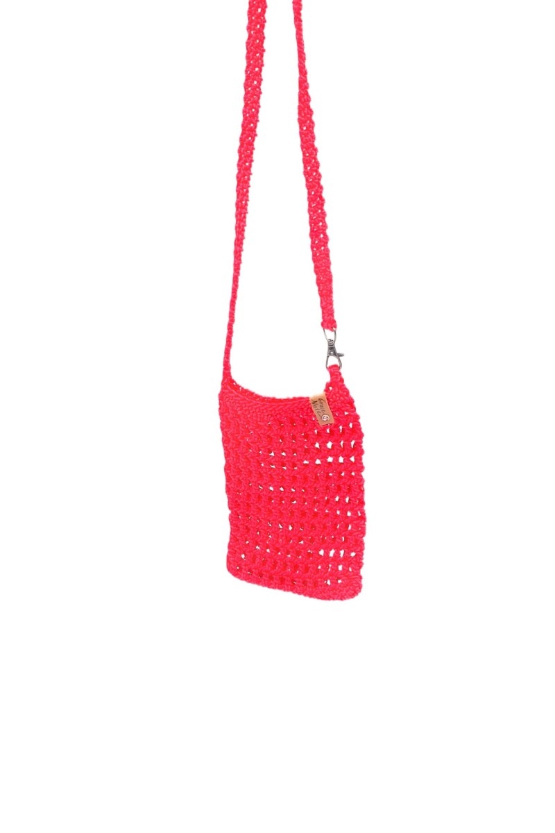 Handmade crocheted case for mobile phone - Coral
