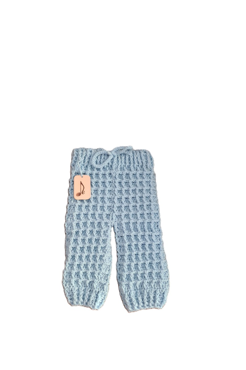 Handmade crocheted baby set in sky blue color