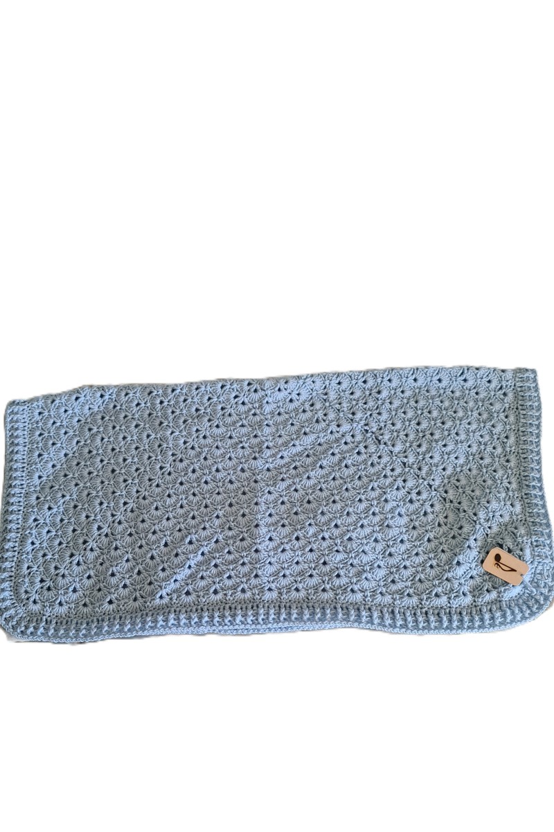 Handmade crocheted baby set in sky blue color
